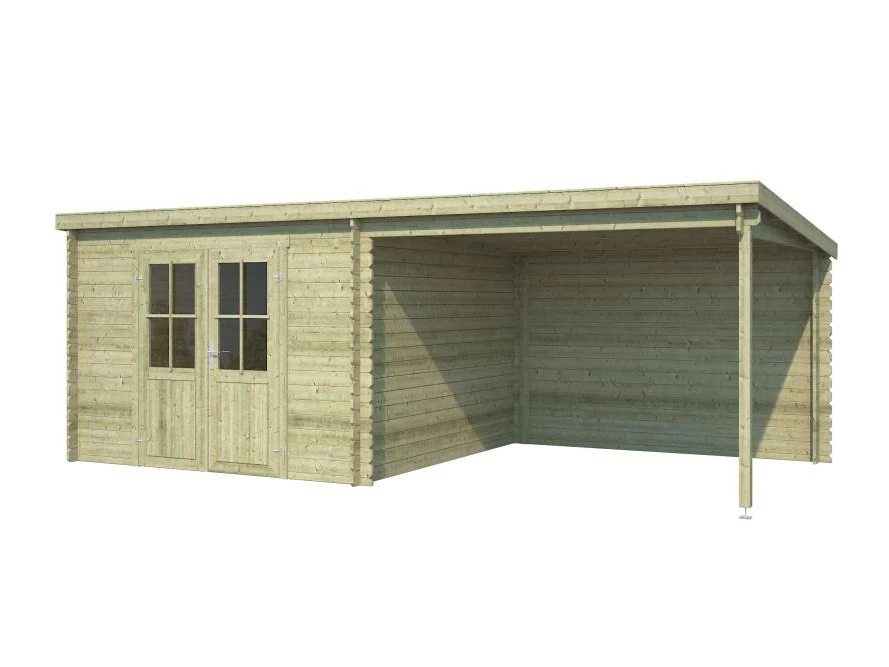 Outdoor Life Blokhut Orlando Groen Geïmpregneerd 581 x 292 cm - Afbeelding 3